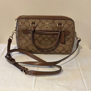Coach Tan and Brown Crossbody Bag